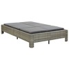 vidaXL Sunbed Grey rattan + dark grey cushion - 2 of 4