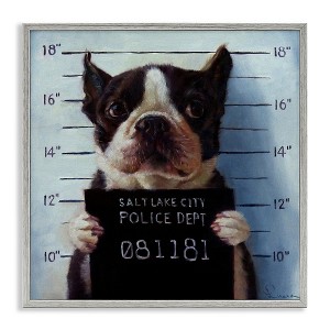 Stupell Industries Boston Terrier Jail Convicted Mugshot, 24" x 24" - 1 of 4