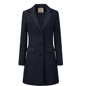 INSPIRE CHIC Women's Notched Lapel Single Breasted Outwear Fall coat - 1 of 4