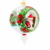Morawski 6.75 In 3D Santa In Glass Ball Glittered Indent Hand Painted Tree Ornaments - 3 of 4