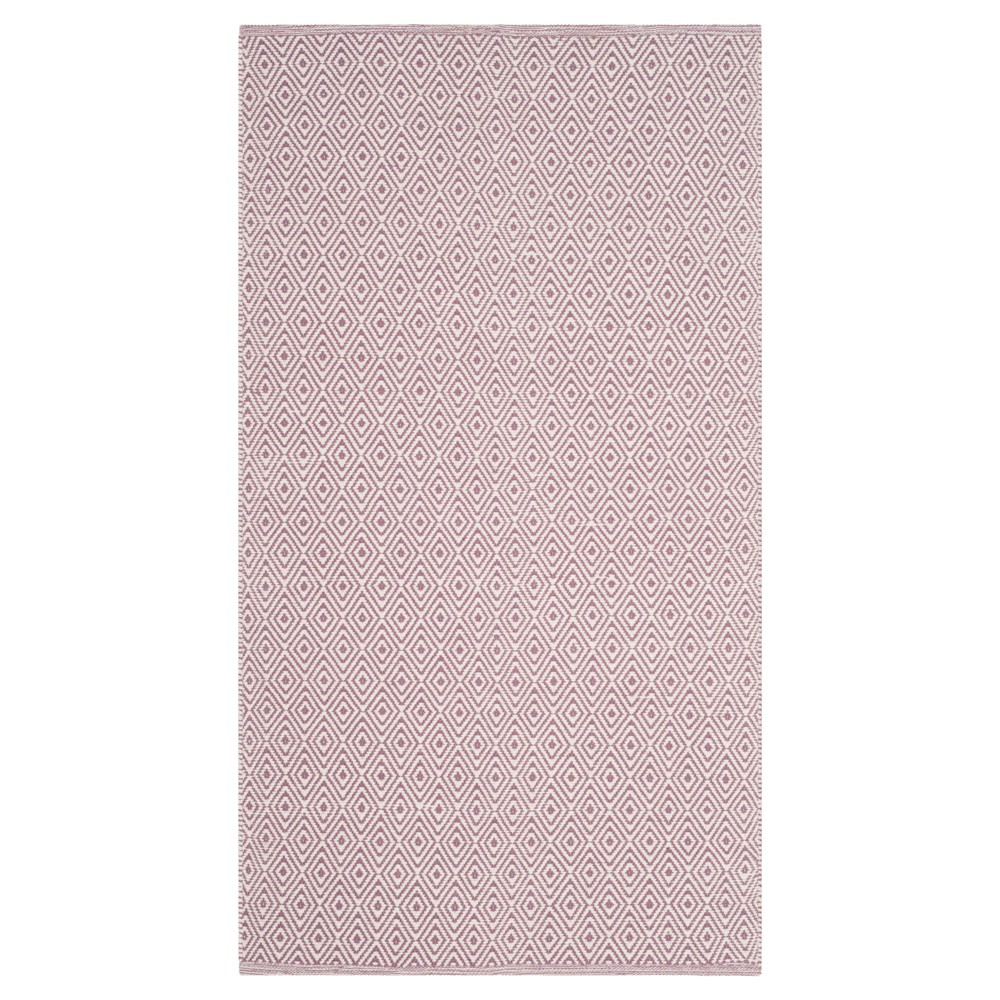 Ivory/Purple Stripe Flatweave Woven Accent Rug - (3'x5') - Safavieh