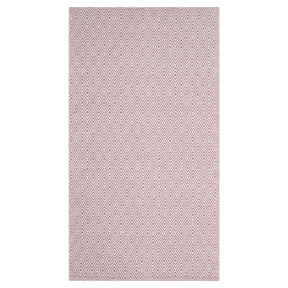 Ivory/Purple Stripe Flatweave Woven Area Rug - (4'x6') - Safavieh