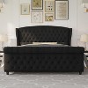 AMERLIFE Platform Bed Frame, Velvet Upholstered Bed with Deep Button Tufted - 3 of 4