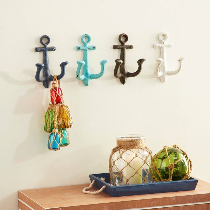 Set of 4 Metal Anchor Single Hanger Wall Hooks - Olivia &#38; May, 2 of 19