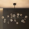 Rennnsan Quenil 48" W 18 - Light Branching Liner Crystal Modern Glam Dimmable Kitchen Island Pendant in Black - 2 of 4