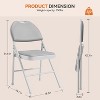 Folding Chairs, Portable Metal Chairs with Cushions and Non-Slip Feet Pads for Home and Office, Indoor and Outdoor Events - 3 of 4