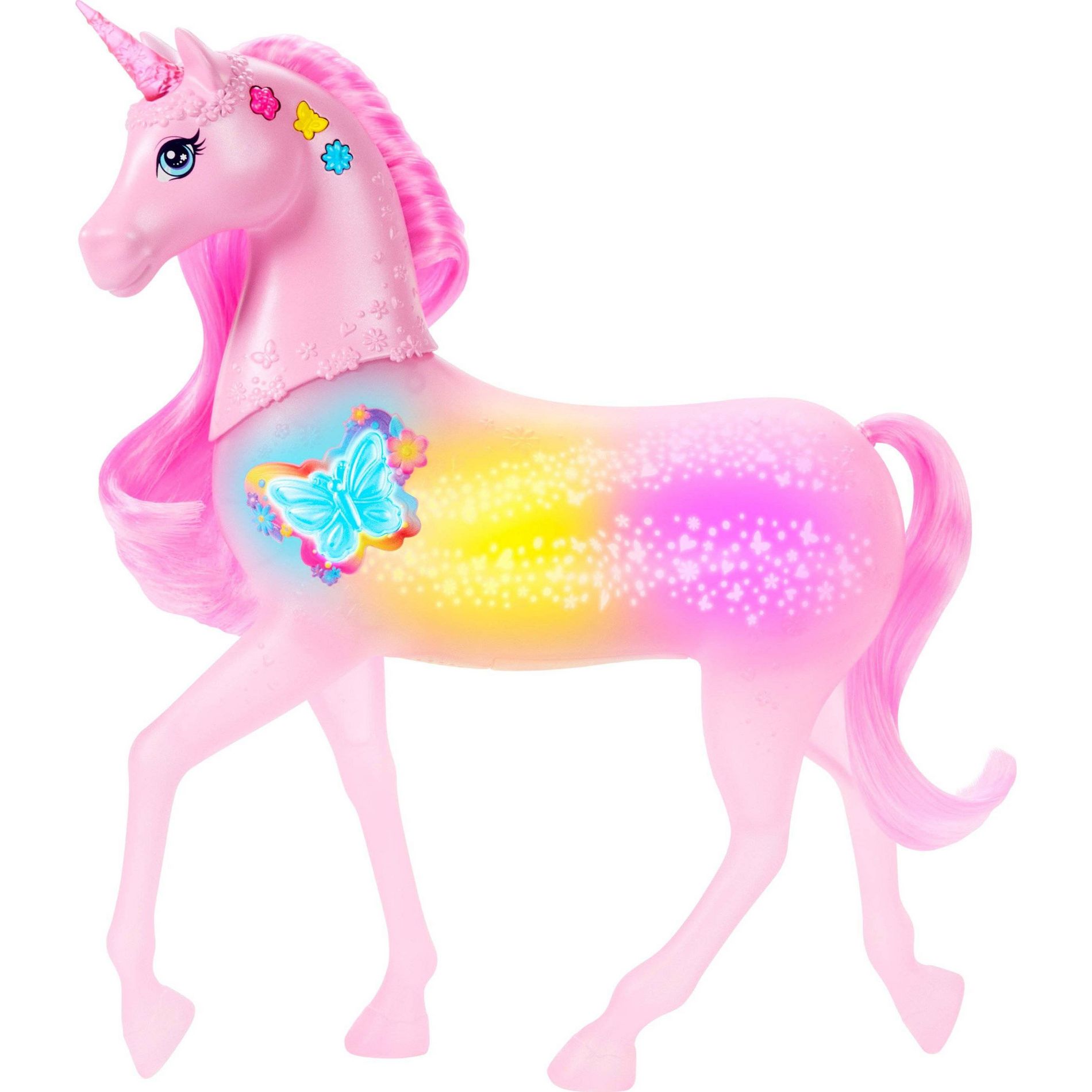 Barbie Sparkle Lights Toy Unicorn with 20 Interactive Combos of Lights, Sounds & Music