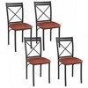 VECELO Metal Dining Chairs Set of 4/8, Steel Legs and PU Leather Cushion Seats for Kitchen Living Room, Black/Brown/Gray/White - 2 of 4