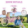 NAYSAYE 24 Inch Girls Bike Steel Frame Dual Brake System Comfortable Saddle Bikes for Outdoor Play, Light Pink, 61.02"*22.05"*35.43" - 4 of 4