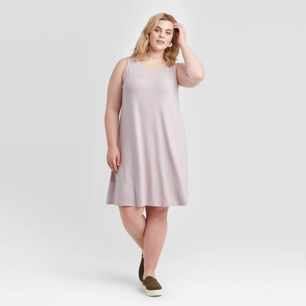 Women's Plus Size Sleeveless Knit Swing Dress - Ava & Viv Lilac 4X, Purple was $15.0 now $10.0 (33.0% off)