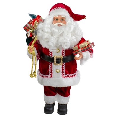 Northlight 18-inch Standing Curly Beard Santa Christmas Figure With ...