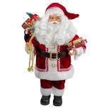 Northlight 18-Inch Standing Curly Beard Santa Christmas Figure with Presents