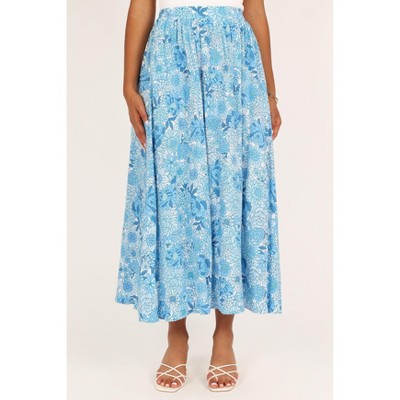 Jayne Maxi Skirt - Blue Floral S : Target