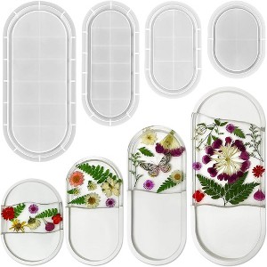 JDICTION Oval Silicone Mold Set - 12"/9"/7"/5.7" Resin Tray For Jewelry Storage, Clay & Gypsum - 1 of 4