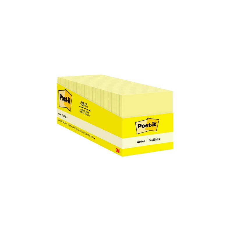 Post-it Original Notes Cabinet pk, 3 x 3 Inches, Canary Yellow, Pad of 100 Sheets, pk of 24, 1 of 5