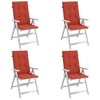 vidaXL Highback Chair Cushion Set of 4 Melange red 100% Polyester Medium - 2 of 4