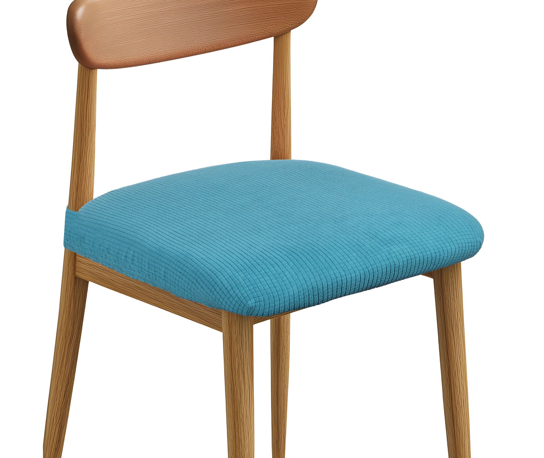 Unique Bargains Washable Stretch Soft Dining Chair Cushion Covers 2 Pcs Teal