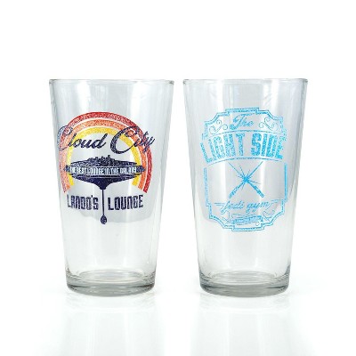 Seven20 Star Wars Pint Glass Set | Lando's Lounge & Jedi Gym Pint Glasses | Set Of 2