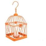 Melrose 10" Tropicalia Bright Orange Tangerine Bird Cage Tea Light Candle Holder