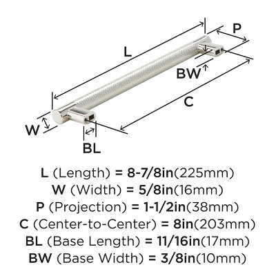 Polished Nickel 8-Inch Modern Industrial Bar Pull