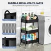 Itopfox 3-Tier Rolling Utility Cart with Lockable Wheels, Mesh Baskets for Kitchen, Office, Living Room, Garage Storage Organizer - 2 of 4