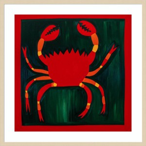 33" x 33" Crab by Cristina Rodriguez Wood Framed Wall Art Print - Amanti Art: Modern Decor, Lithograph, Hardwood Frame, Wire Mount - 1 of 4