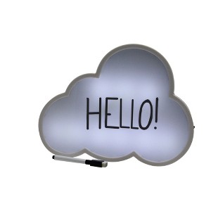 Northlight 12" Battery Operated LED Lighted Cloud Shaped White Board - 1 of 4