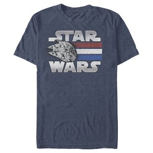 Men's Star Wars Millennium Falcon Patriotic Stripes T-Shirt - 1 of 4