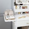 KWPZQEB Vanity Desk with LED Mirror Lights, Makeup Vanity Set with Stool, Open Shelves & Drawers, Vanity Table with Folding Table for Dressing Room - 4 of 4