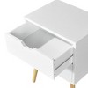 KTMBDW Modern Nightstand, Boho Side Table with Drawer Open Shelf, Bedside End Table with Solid Legs for Bedroom, Dorm and Small Spaces, White - 4 of 4