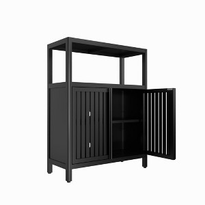 Rbied 24.5 in. W x 10.7 in. D x 32.1 in. H Bamboo Storage Cabinet Linen Cabinet for Bathroom Living Room Kitchen Study Porch - 1 of 4