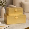 Vintiquewise Set of 2 Decorative Wooden Storage Boxes with Gold Accent for Keys, Jewelry, Makeup, Crafts, Accessories, Home Office & Bedroom Décor - 2 of 4