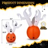 Angel Sar 5.9ft Halloween Inflatable Pumpkin Ghost with LED Lights, Scary Blow Up Yard Decoration for Outdoor Lawn, Garden, Party - 3 of 4