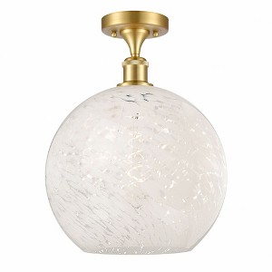 White Mouchette - 1 Light Semi-Flush Mount In Modern Style-14.75 Inches Tall and 12 Inches Wide - 1 of 1