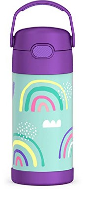  THERMOS FUNTAINER 12 Ounce Stainless Steel Vacuum Insulated Kids  Straw Bottle, Blue: Home & Kitchen