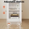 71" Tall Bookcase with Cabinet, 3 Tier Wood Open Bookcase with Adjustable Shelves, Large Display Storage Shelf, Standing Shelving Unit for Home - 3 of 4