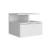 Grungis Wall Mounted Floating Nightstands with Single Drawer & Dual Shelves,Space-Saving Bedside Table for Bedroom Furniture - 2 of 4