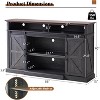 AMERLIFE 66" W Farmhouse TV Stand, Wood 40" H Tall Entertainment Center with Sliding Barn Door - 3 of 4