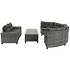 Maggift Patio Seating Set, Terrace Seating Group, Casual Terrace Set, Outdoor Dialogue Set, Patio with Cushions, Backyard, Gray, 136.2"*26.8"*27.5" - 3 of 4