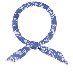 INSPIRE CHIC Women's Floral Printed 100% Cotton Lace Trim Square Scarves 1Pc - 1 of 4