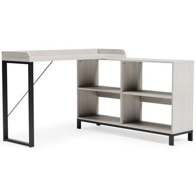 Signature Design by Ashley Casual Bayflynn L-Desk, White/Black