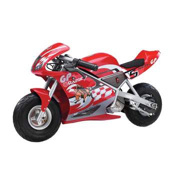 Razor 24 Volt Mini Electric Single Speed Racing Motorcycle Pocket Rocket with 10-Inch Pneumatic Tires, Speeds up to 15 MPH, Ages 13 and Up, Red