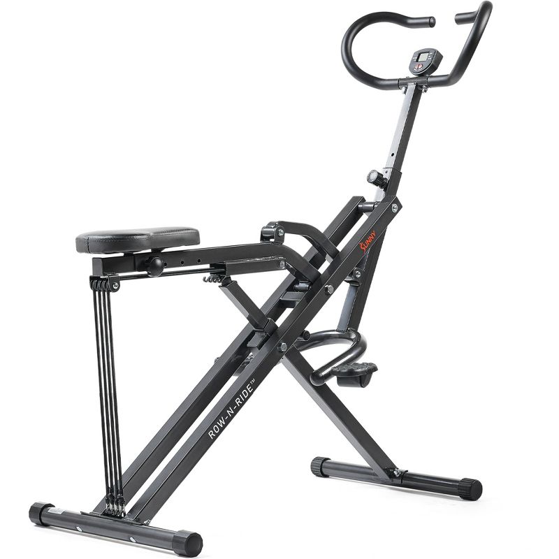 Sunny Health &#38; Fitness Row-N-Ride Plus Assisted Squat Machine - Black, 1 of 9