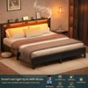 Aheaplus Platform Bed Frame with Charged Station and LED Lights - 4 of 4
