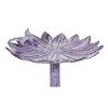 Evergreen 16" Metal Purple Floral Bird Bath with Perched Bird - 2 of 3