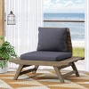 Outdoor Patio Chairs,Wooden Patio Armless Chairs With Cushion Seat,Outdoor Patio Furniture,Armless Chairs For Patio,Garden-Cuddlewood - 3 of 4