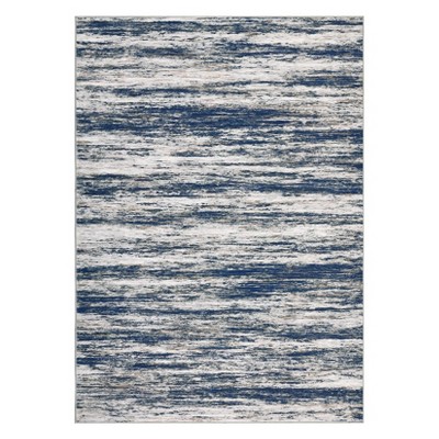 2 x 6 ft Polyester Black Grey Rectangular Hallway Entryway Bathroom Kitchen Stripped Lines Print Modern Abstract Machine Washable Runner Rug