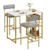 3-Piece Counter Height Dining Set - Pub Table with Storage & Upholstered Stools for Small Spaces - 2 of 4