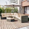 Janey 6-piece All-weather Wicker Patio Sectional Sofa Set, Outdoor Furniture with Cushions and Table - Maison Boucle - 2 of 4