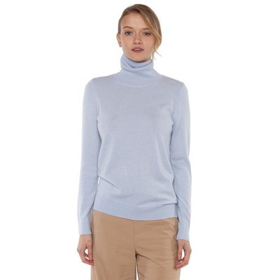 Jennie Liu Women's 100% Pure Cashmere Long Sleeve Turtleneck Pullover ...